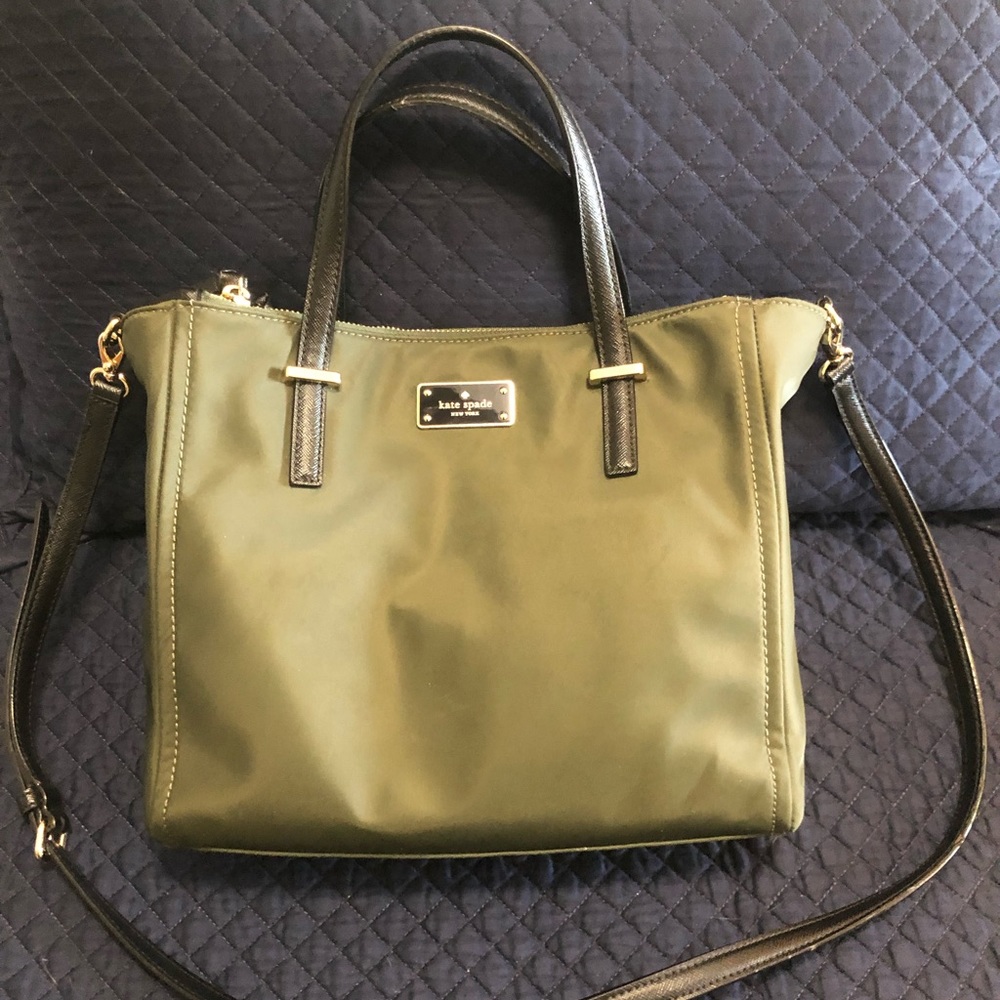 Kate Spade New York Olive Green Microfiber Tote